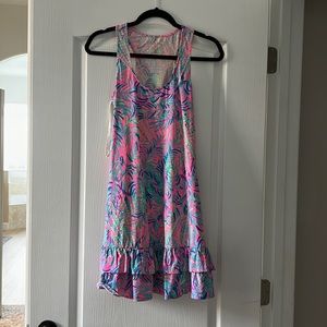 Racer back ruffle dress